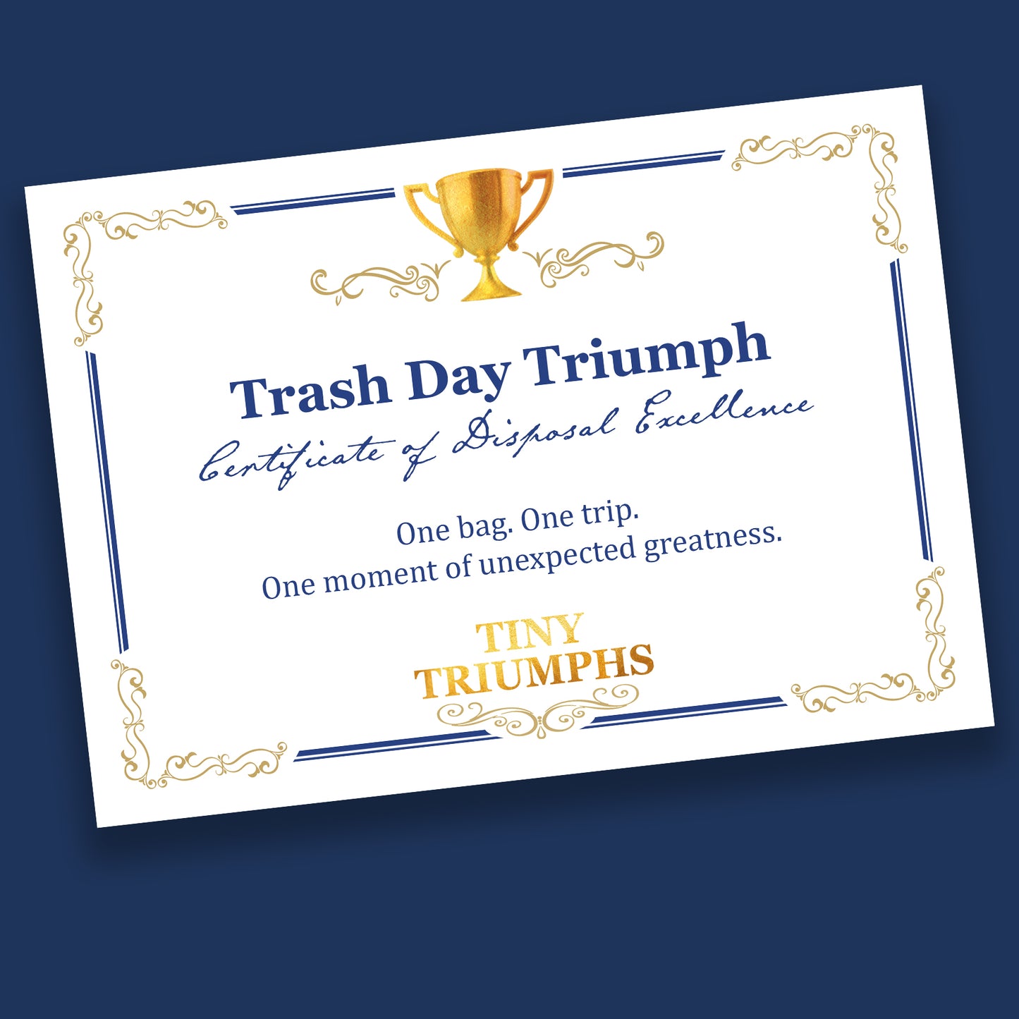 Tiny Triumphs Official Award Certificate